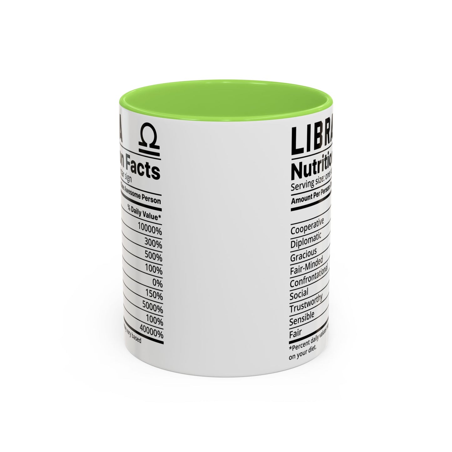 Zodiac Libra Mug - Nutrition Facts Design, Astrology Gift, Coffee Lover, Personalized Birthday Present, Horoscope Décor