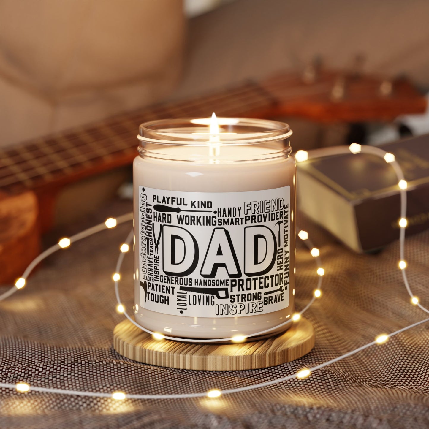 Father's Day Dad Scented Soy Candle, 9oz Gift for Him