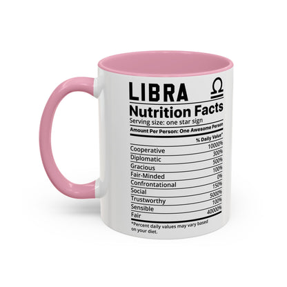 Zodiac Libra Mug - Nutrition Facts Design, Astrology Gift, Coffee Lover, Personalized Birthday Present, Horoscope Décor