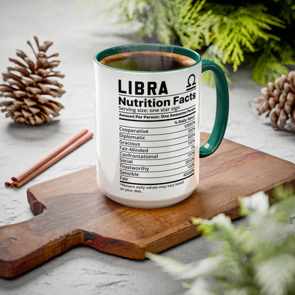Zodiac Libra Mug - Nutrition Facts Design, Astrology Gift, Coffee Lover, Personalized Birthday Present, Horoscope Décor