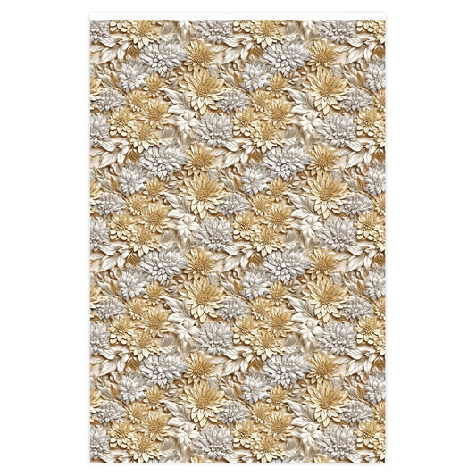 Cream and Gold Daisy Wrapping Paper