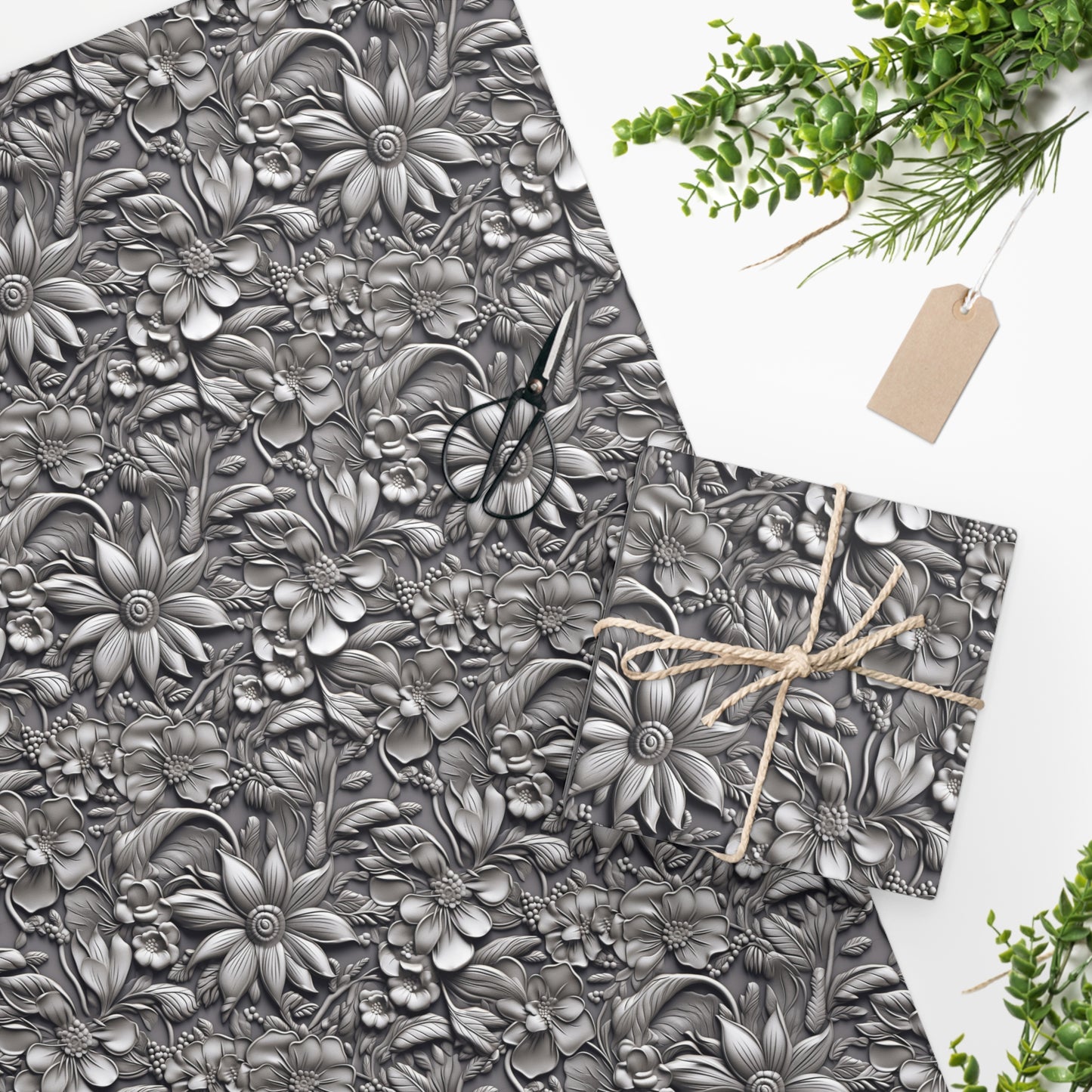 Metal Daisies Wrapping Paper