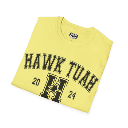 Hawk Tuah Spit on That Thang Funny College Style Unisex Softstyle T-Shirt Gift for Her