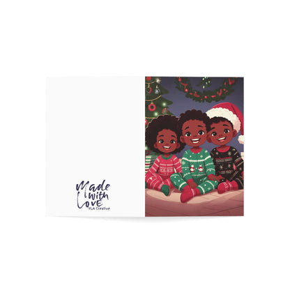 RM African American Kids Holiday Greeting Cards (1, 10, 30, and 50pcs) Blank Inside