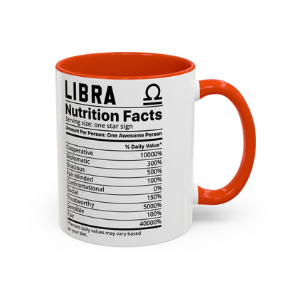 Zodiac Libra Mug - Nutrition Facts Design, Astrology Gift, Coffee Lover, Personalized Birthday Present, Horoscope Décor