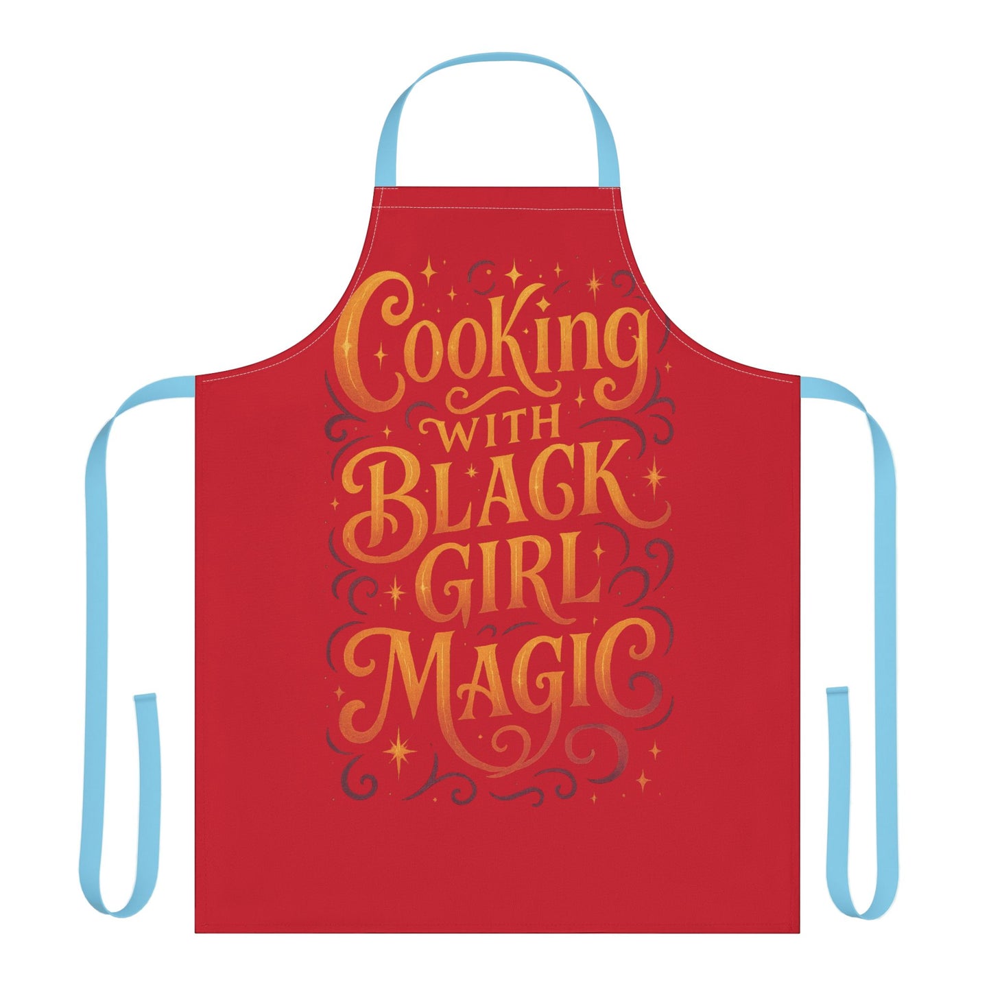 Red Cooking Apron with Black Girl Magic, Fun Kitchen Gift, Cooking Apparel, Chef Gift, Culinary Inspiration