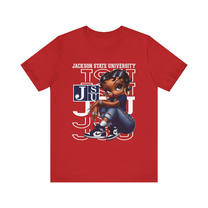 JSU Tigers: Jackson State University Sneakerhead Betty Boop Unisex Jersey Short Sleeve Tee Gift for Student and Alumni