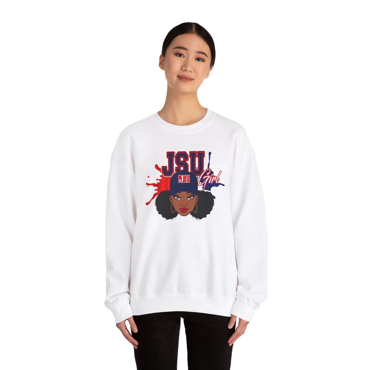 JSU Tigers: Jackson State Tigers JSU Girl Unisex Heavy Blend™ Crewneck Sweatshirt