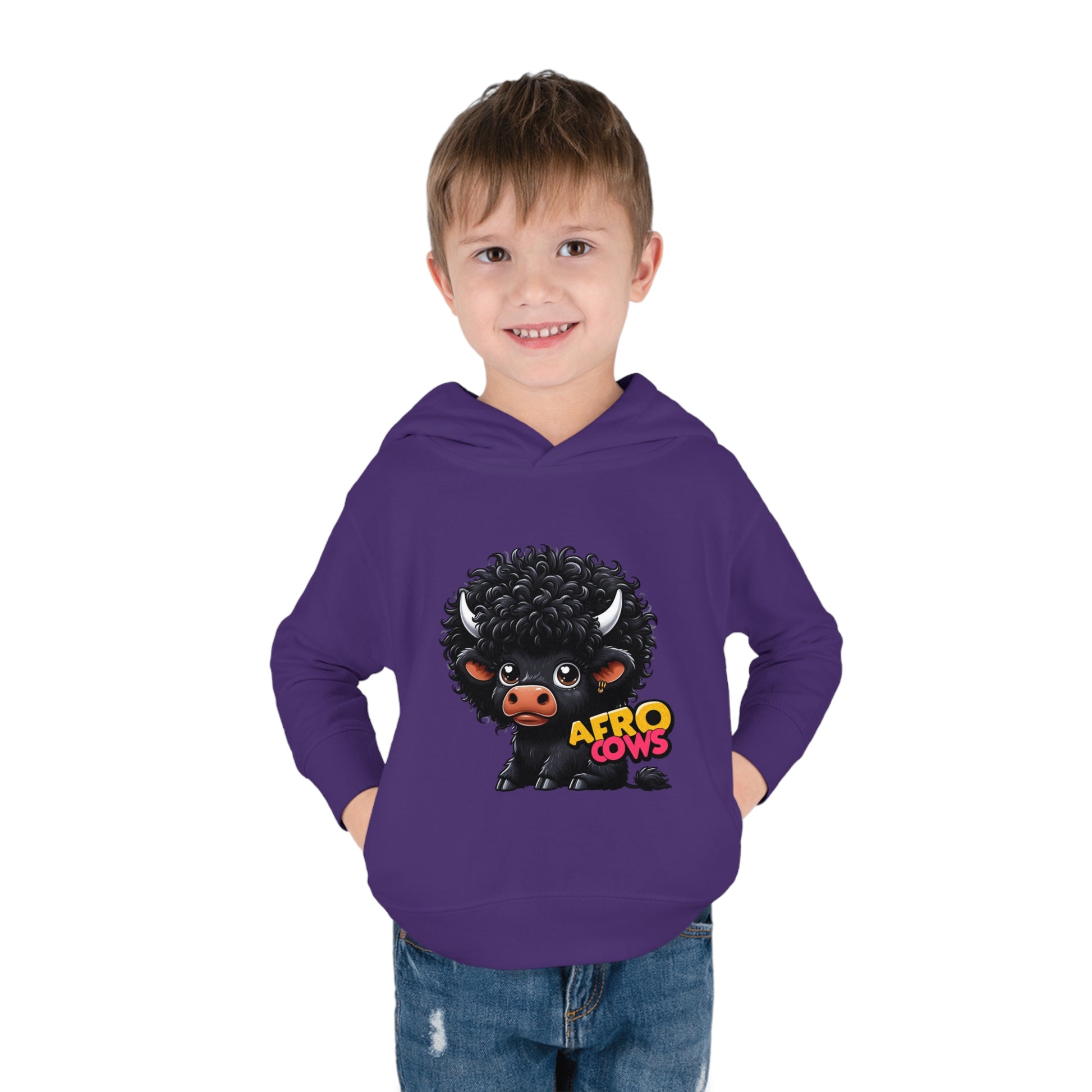 Afro Cows Toddler Pullover Fleece Hoodie - Art by the Andersons