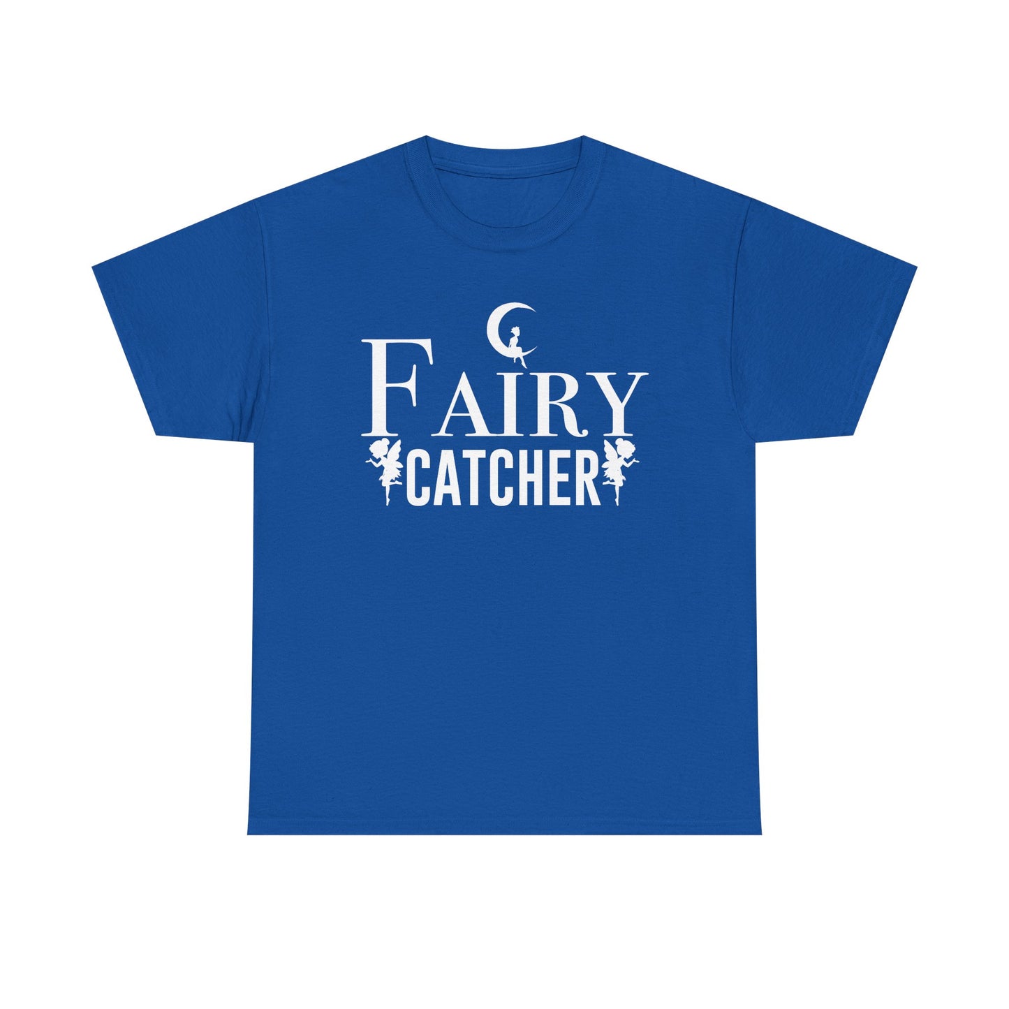 Fairy Catcher Unisex Heavy Cotton Tee - Enchanting Black Shirt for Dreamers and Fantasy Lovers