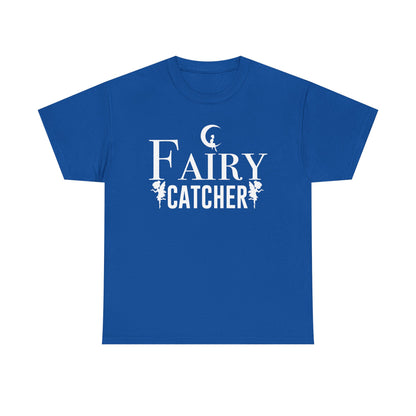 Fairy Catcher Unisex Heavy Cotton Tee - Enchanting Black Shirt for Dreamers and Fantasy Lovers