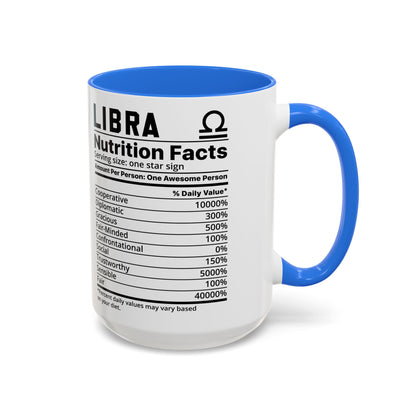 Zodiac Libra Mug - Nutrition Facts Design, Astrology Gift, Coffee Lover, Personalized Birthday Present, Horoscope Décor