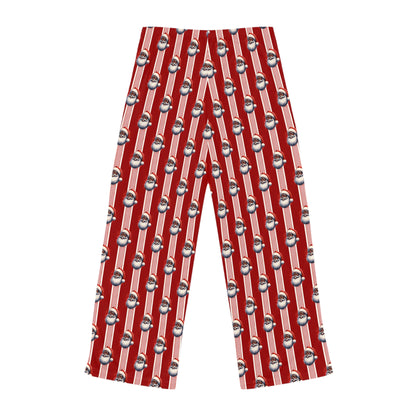Women's Black Santa Christmas Pajama Pants (AOP)