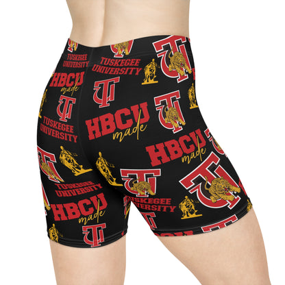 Tuskegee Golden Tigers HBCU print Women's Biker Shorts Gift for TU student and alumni