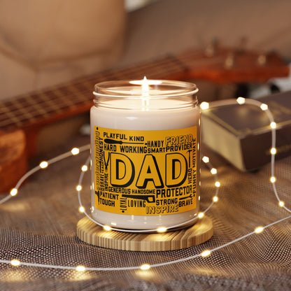 Handy Man Yellow Father's Day Dad Scented Soy Candle, 9oz Gift from her for him