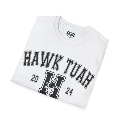 Hawk Tuah Spit on That Thang Funny College Style Unisex Softstyle T-Shirt Gift for Her