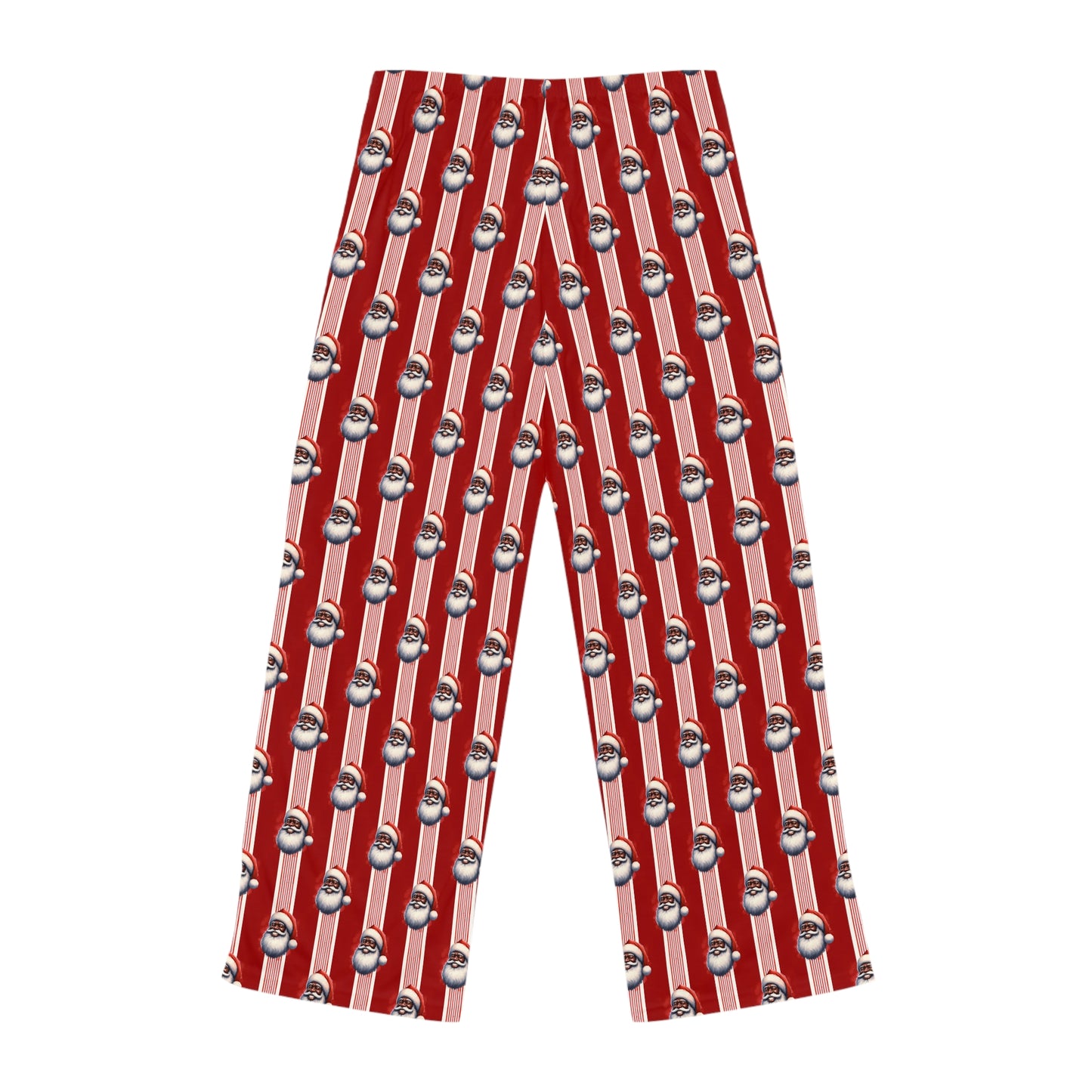 Women's Black Santa Christmas Pajama Pants (AOP)