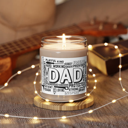 Father's Day Dad Scented Soy Candle, 9oz Gift for Him