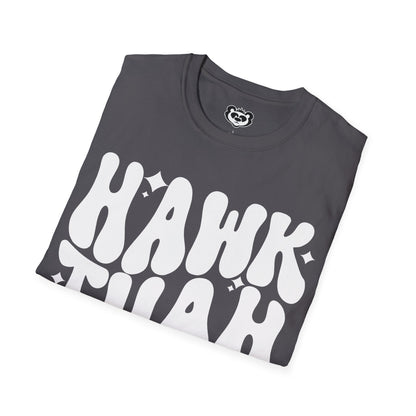 Hawk Tuah Spit on That Thang Funny Unisex Softstyle T-Shirt Gift for Her White Print