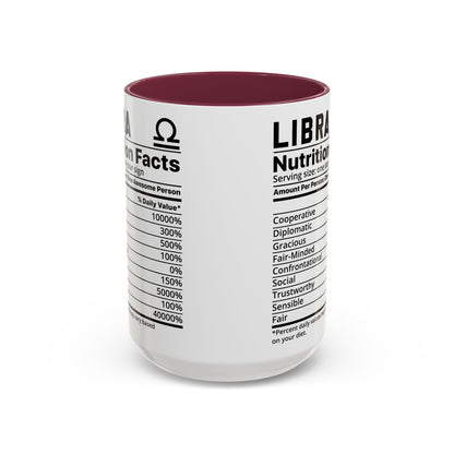 Zodiac Libra Mug - Nutrition Facts Design, Astrology Gift, Coffee Lover, Personalized Birthday Present, Horoscope Décor