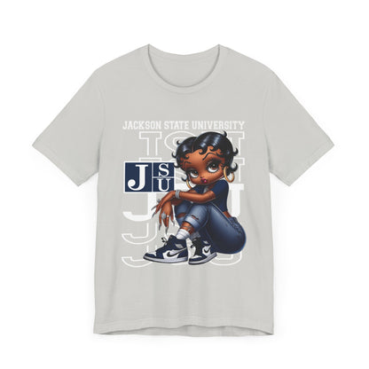 JSU Tigers: Jackson State University Sneakerhead Betty Boop Unisex Jersey Short Sleeve Tee Gift for Student and Alumni