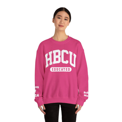 Custom Personalized HBCU Educated Unisex Heavy Blend™ Crewneck Sweatshirt gift for Student and Alumni.