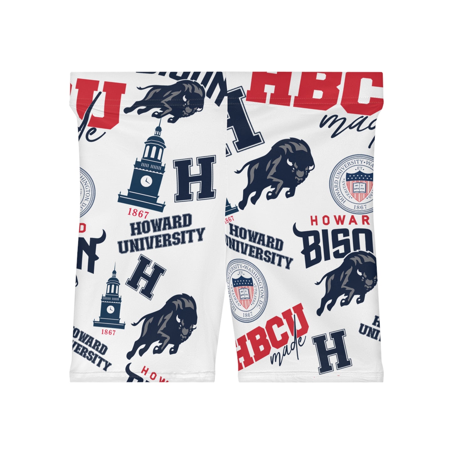 Howard U HBCU Women's Biker Shorts (AOP)