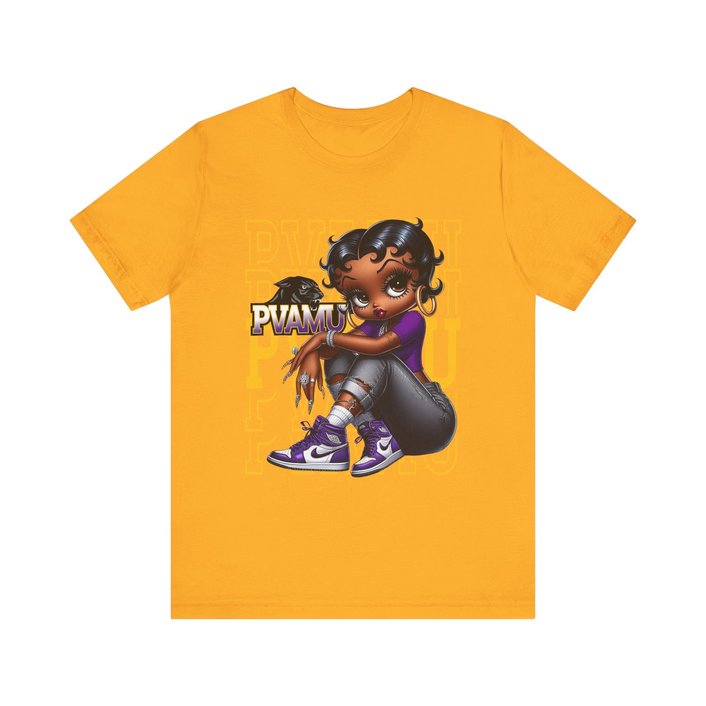 PVAMU Panthers: Prairie View Sneakerhead Betty Boop Unisex Jersey Short Sleeve Tee