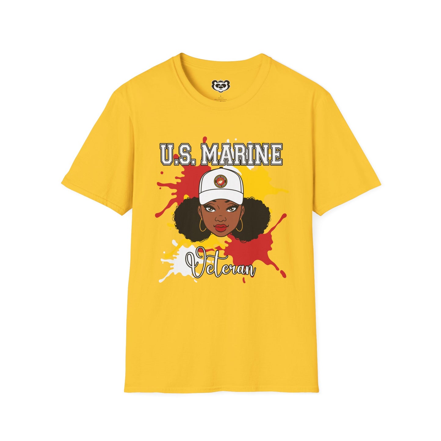 Personalizable U.S. Marine Corp Veteran Unisex Softstyle T-Shirt Gift for Her