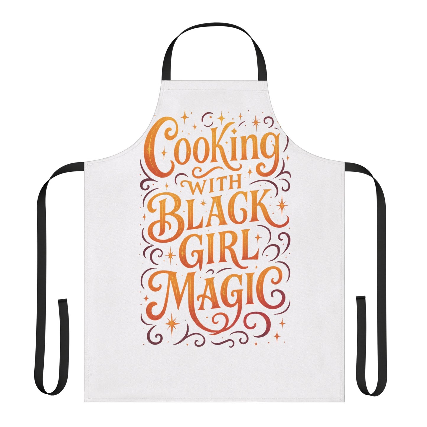 White Cooking Apron with Black Girl Magic, Fun Kitchen Gift, Cooking Apparel, Chef Gift, Culinary Inspiration