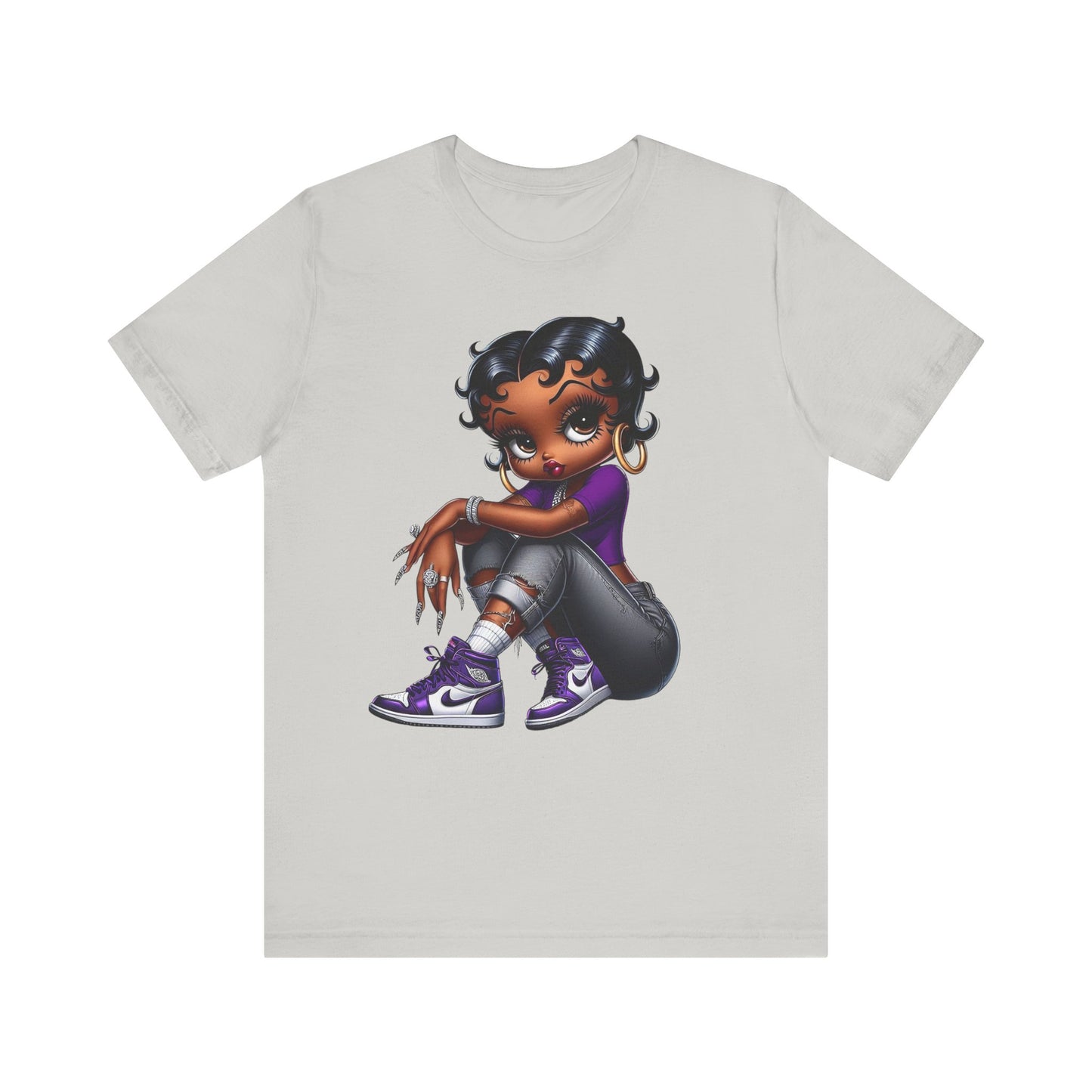 Purple Sneakerhead Betty Boop Unisex Jersey Short Sleeve Tee