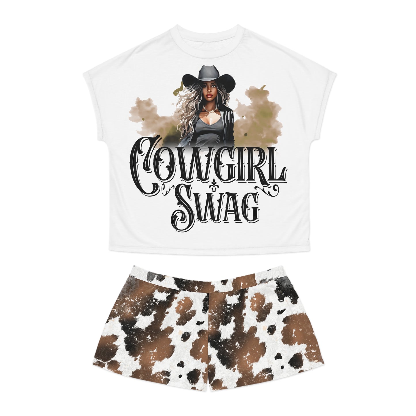 Cowgirl Swag Women's Short Pajama Set - Cow Girl Lounge Wear | Comfortable Sleepwear