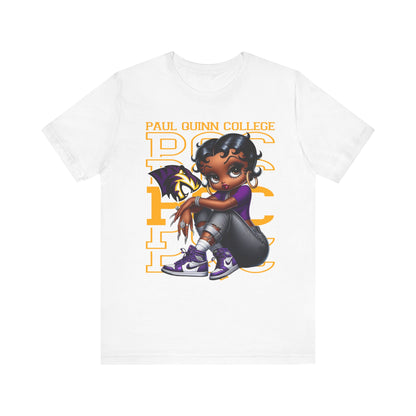 PQC Tigers: Paul Quinn College Sneakerhead Betty Boop Unisex Jersey Short Sleeve Tee Gift for Student and Alumni