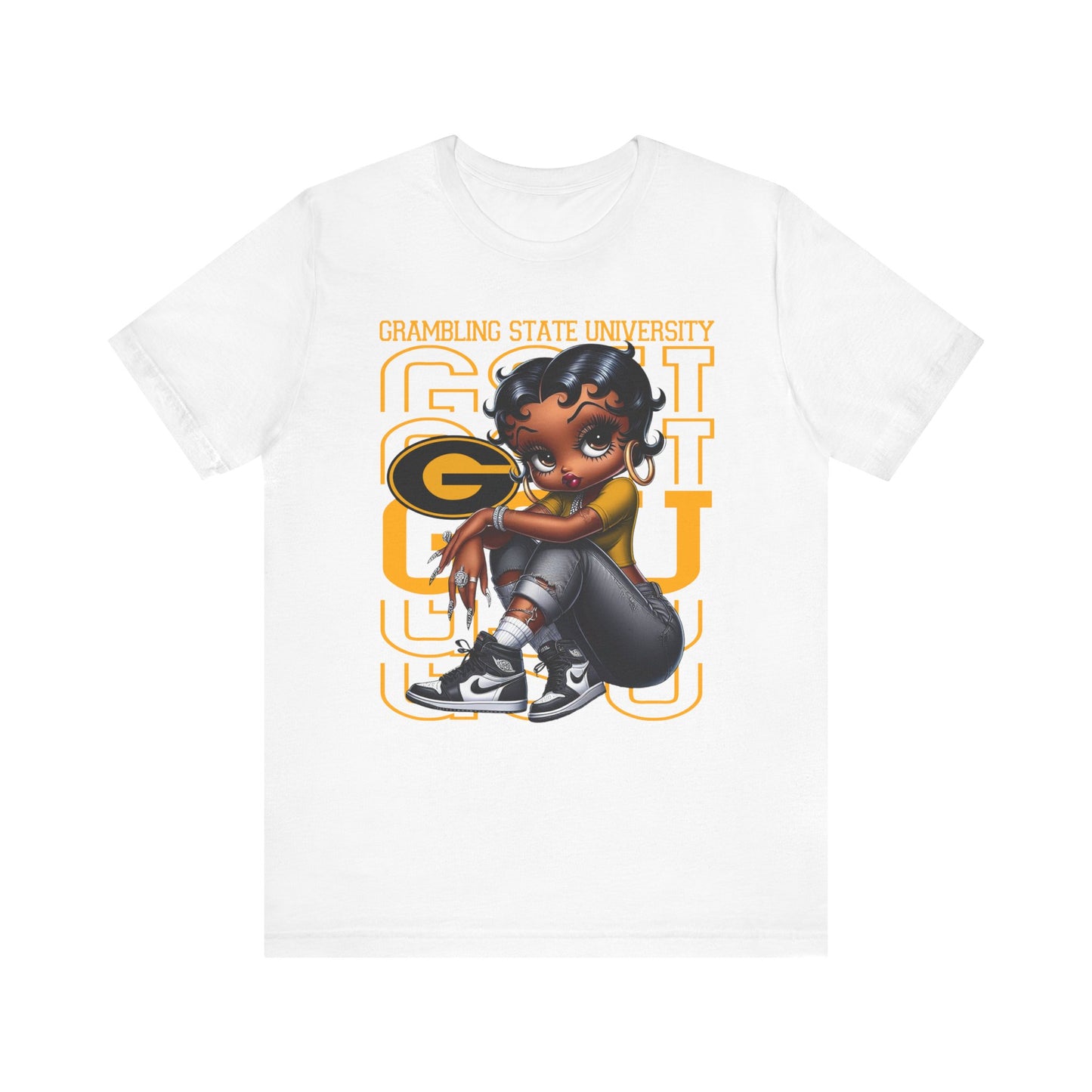 GSU Tigers: Grambling State University Sneakerhead Betty Boop Unisex Jersey Short Sleeve Tee Gift for Student and Alumni