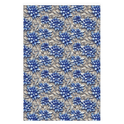 Silver /Blueberry Wrapping Paper