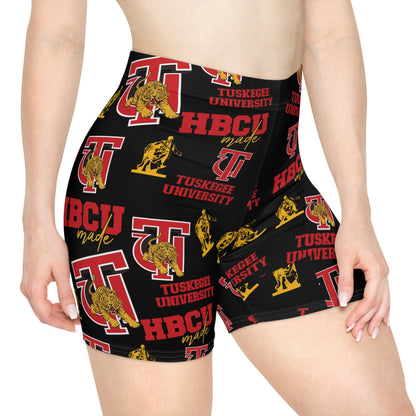Tuskegee Golden Tigers HBCU print Women's Biker Shorts Gift for TU student and alumni