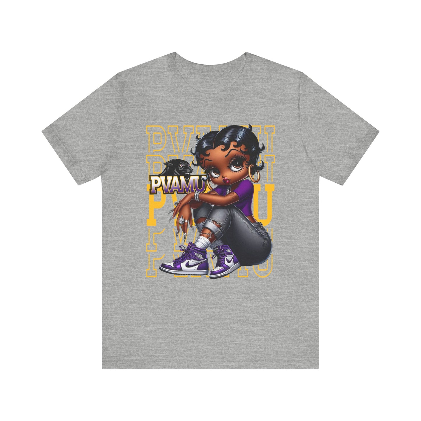 PVAMU Panthers: Prairie View Sneakerhead Betty Boop Unisex Jersey Short Sleeve Tee