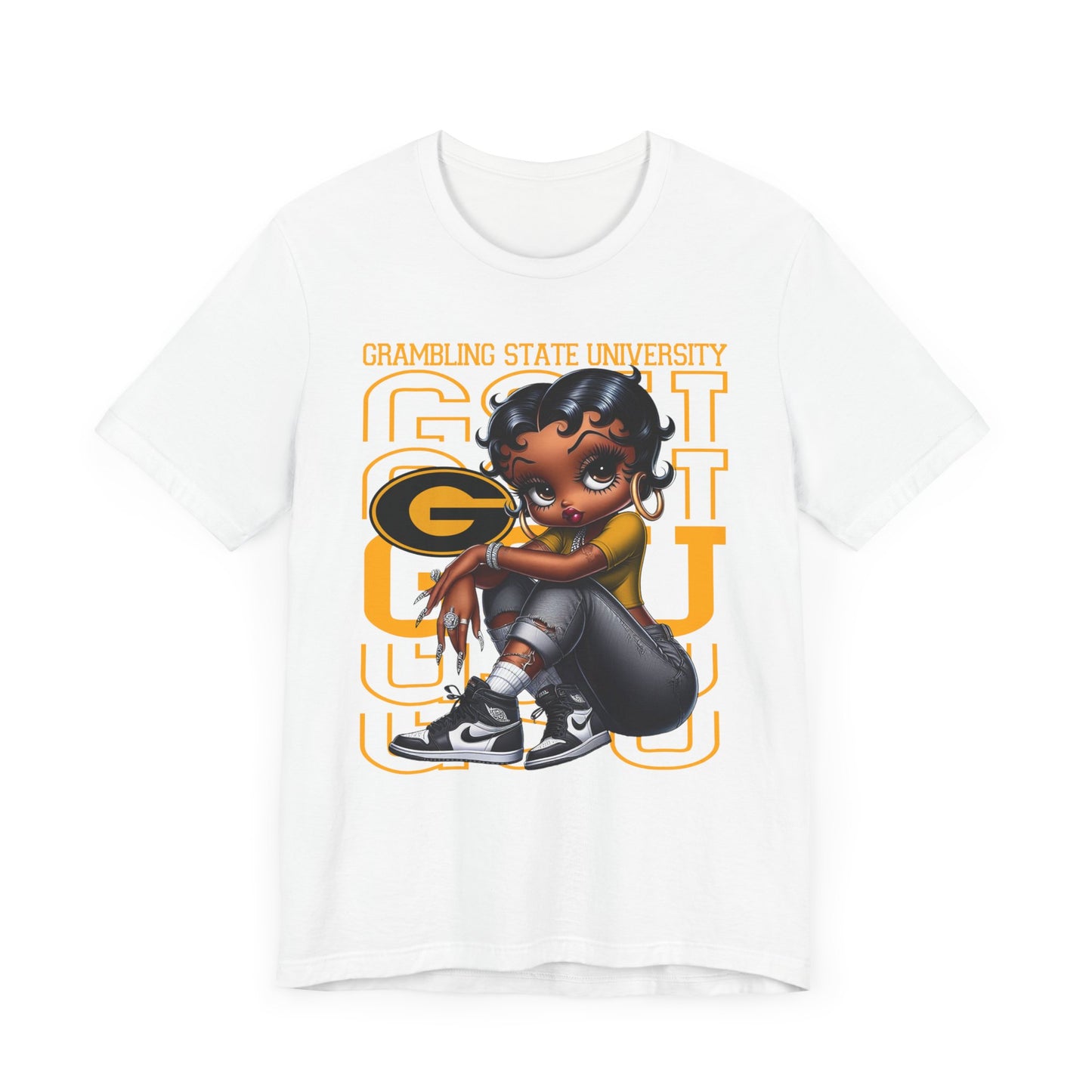 GSU Tigers: Grambling State University Sneakerhead Betty Boop Unisex Jersey Short Sleeve Tee Gift for Student and Alumni