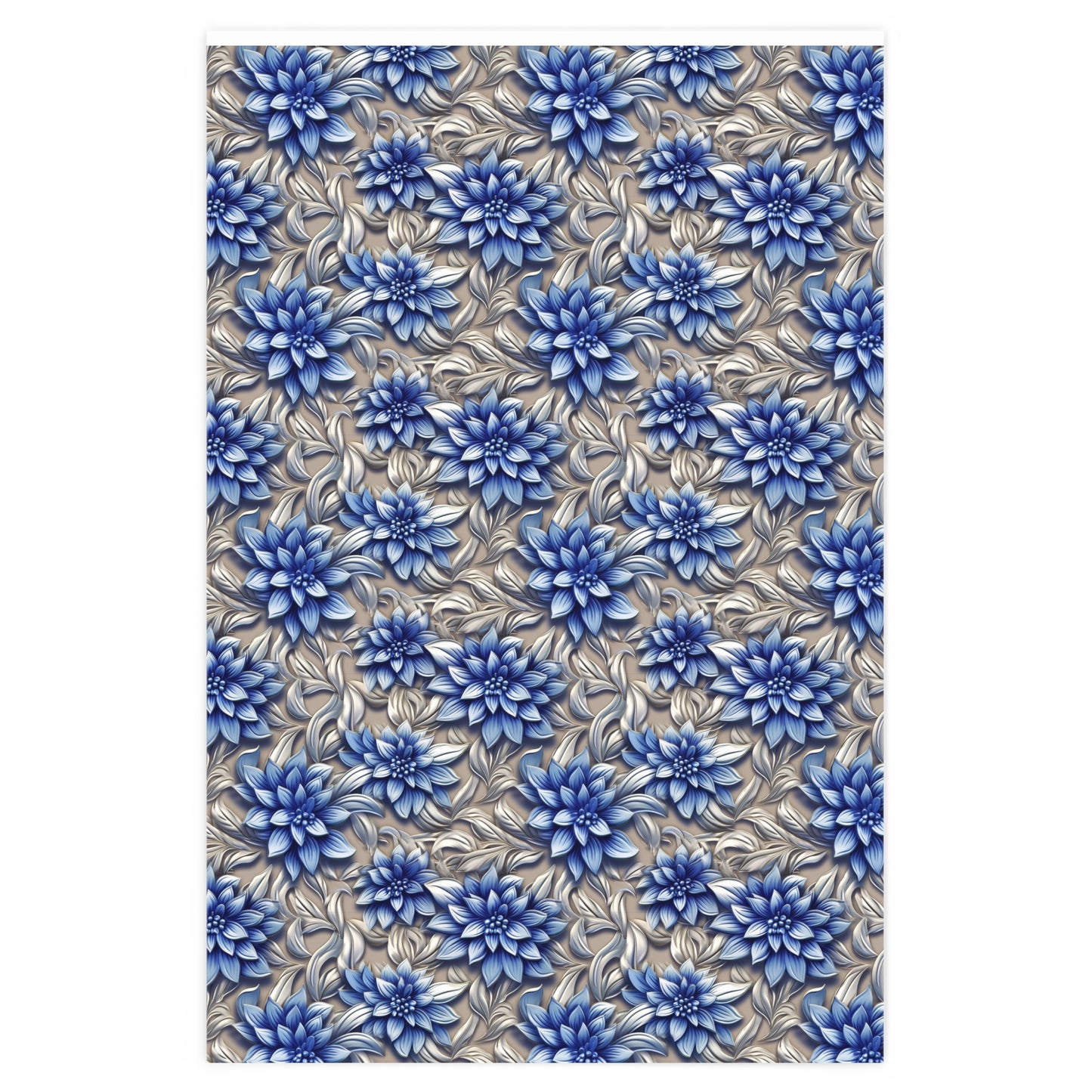 Silver /Blueberry Wrapping Paper