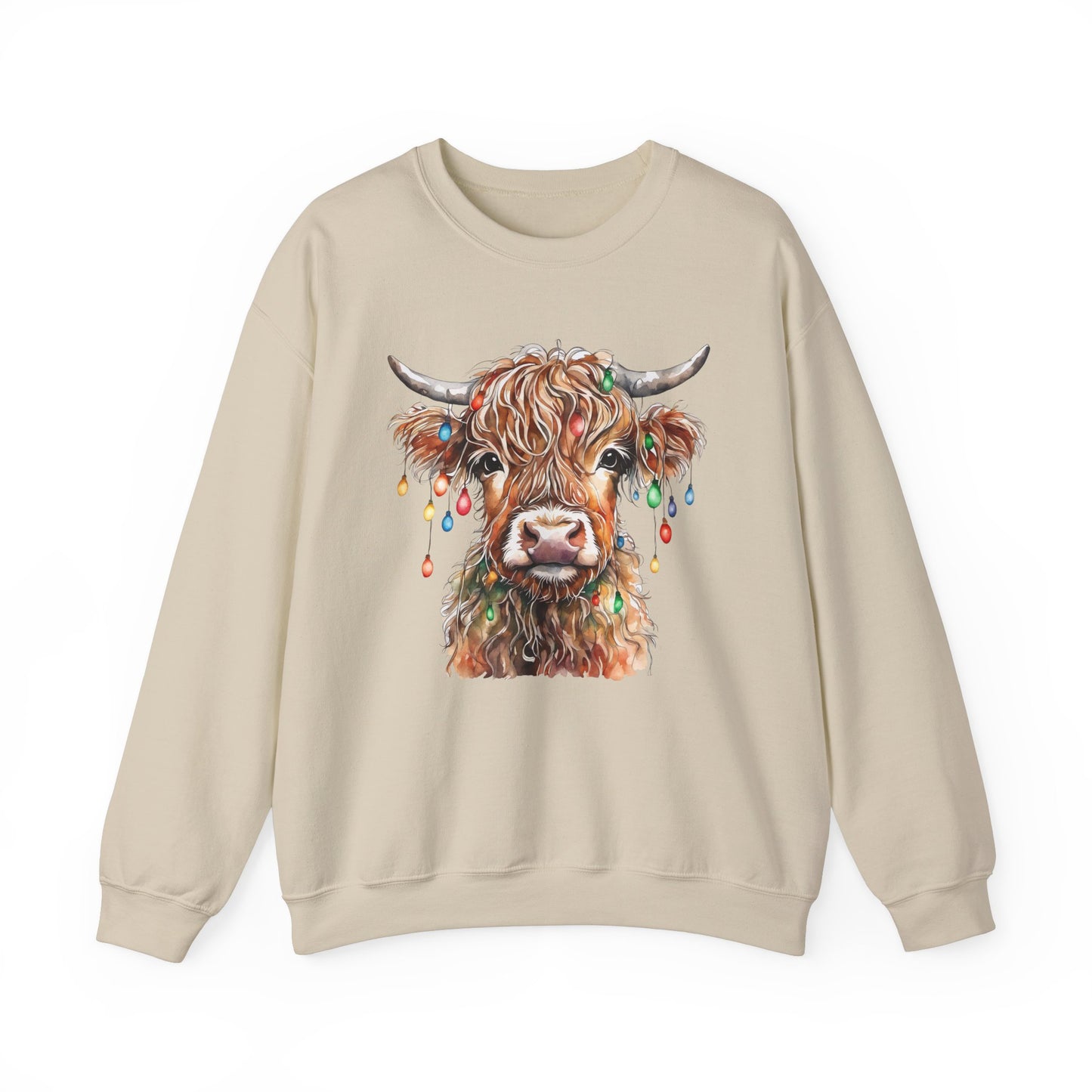 Christmas Highland Cow Unisex Heavy Blend™ Crewneck Sweatshirt