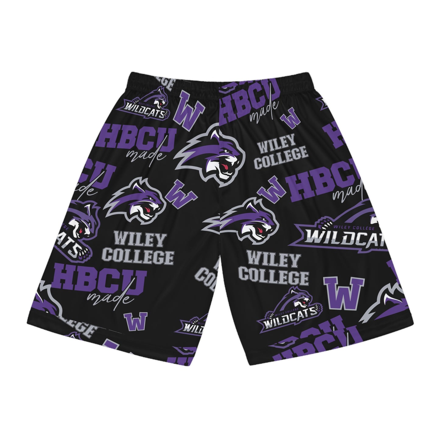 Wiley College Wildcats Black HBCU All Over Print Basketball Shorts Gift for Students and Alumni