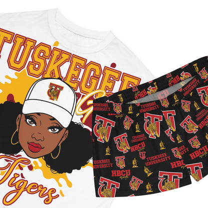 Tuskegee University Women's Short Pajama Set - Lounge Wear | Comfortable Sleepwear for her