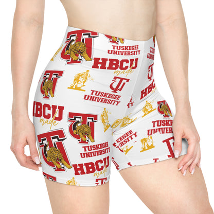 Tuskegee Golden Tigers HBCU print Women's Biker Shorts Gift for TU student and alumni