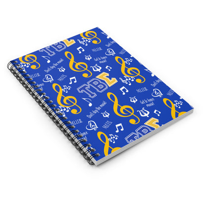 Tau Beta Sigma Spiral Notebook - Ruled Line Crossing Gift