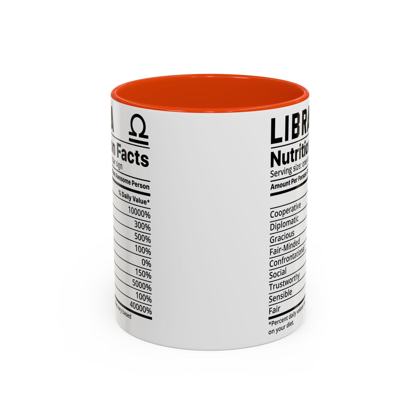 Zodiac Libra Mug - Nutrition Facts Design, Astrology Gift, Coffee Lover, Personalized Birthday Present, Horoscope Décor