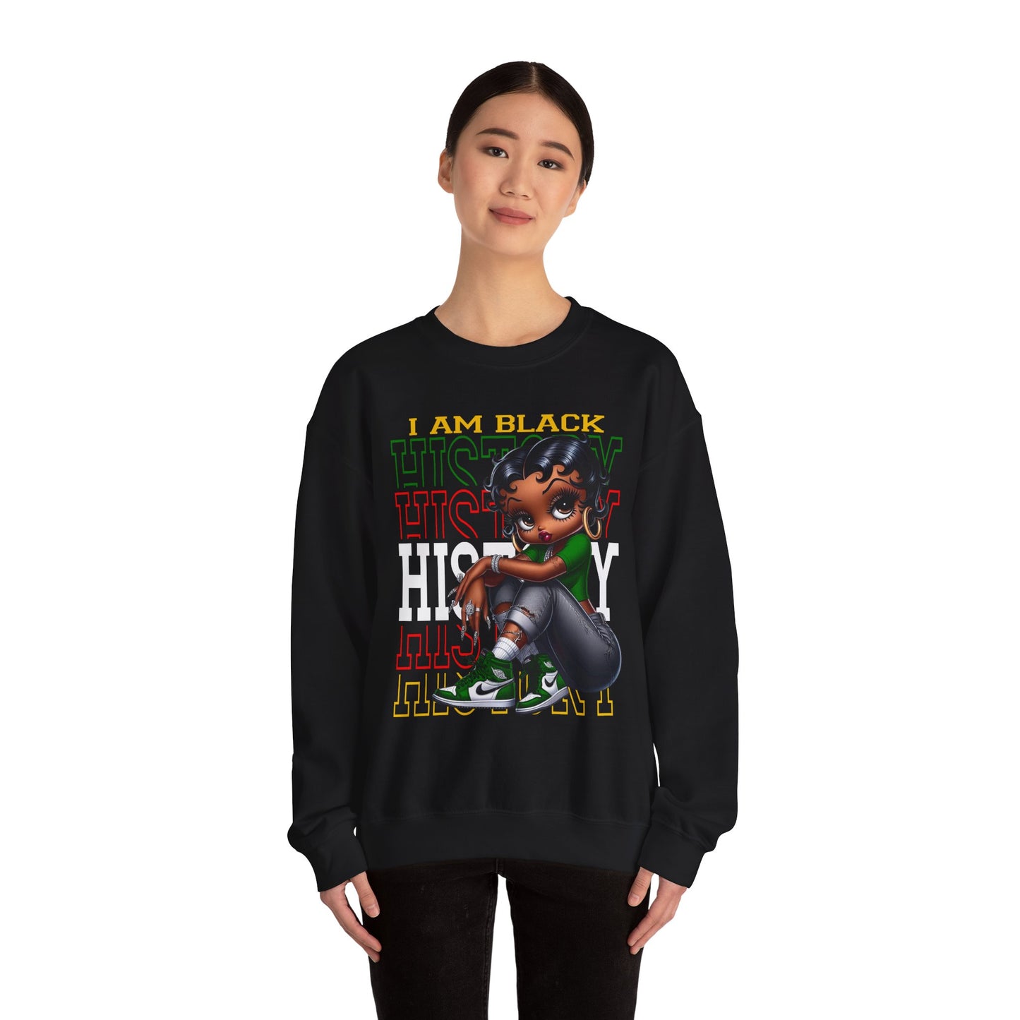 Crewneck Sweatshirt Betty Boop I am Black History