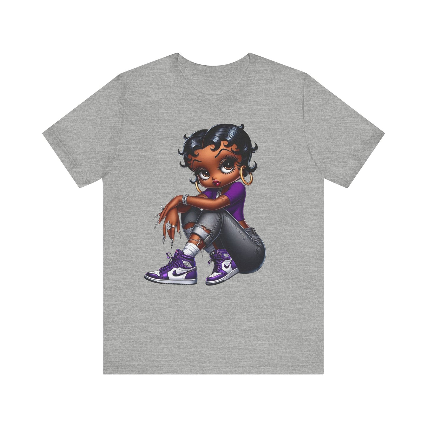 Purple Sneakerhead Betty Boop Unisex Jersey Short Sleeve Tee