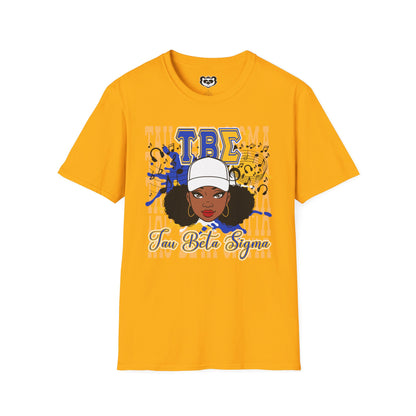 Tau Beta Sigma Unisex Softstyle T-Shirt Blue and Gold Sorority Shirt