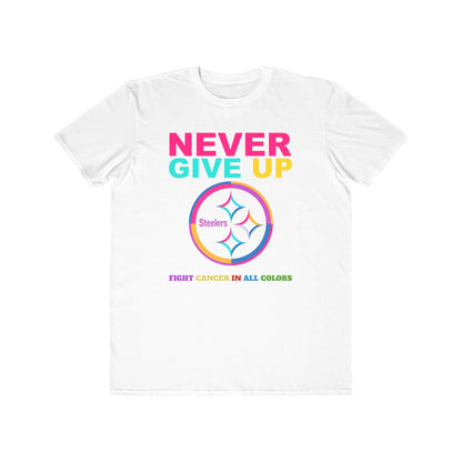 Steelers  Never Give Up Cancer Awareness Tee