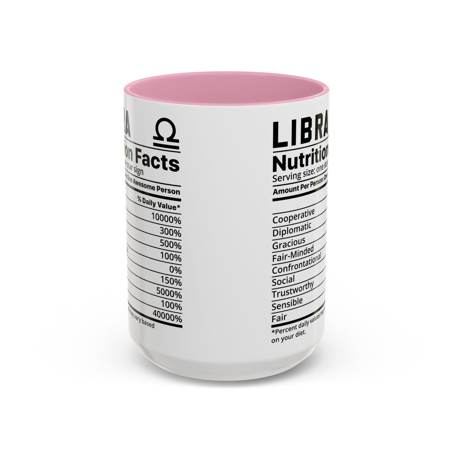 Zodiac Libra Mug - Nutrition Facts Design, Astrology Gift, Coffee Lover, Personalized Birthday Present, Horoscope Décor